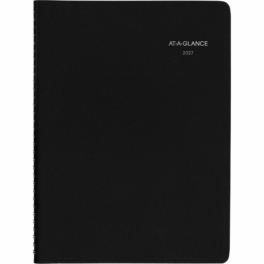 At-A-Glance DayMinder Appointment Book Planner, Large, Weekly, 12 Months (Jan-Dec 2026), 8" x 11", Quarter-Hourly, Wire Bound, Black Simulated Leather Cover, White Bleed Resistant Paper, 1 Each