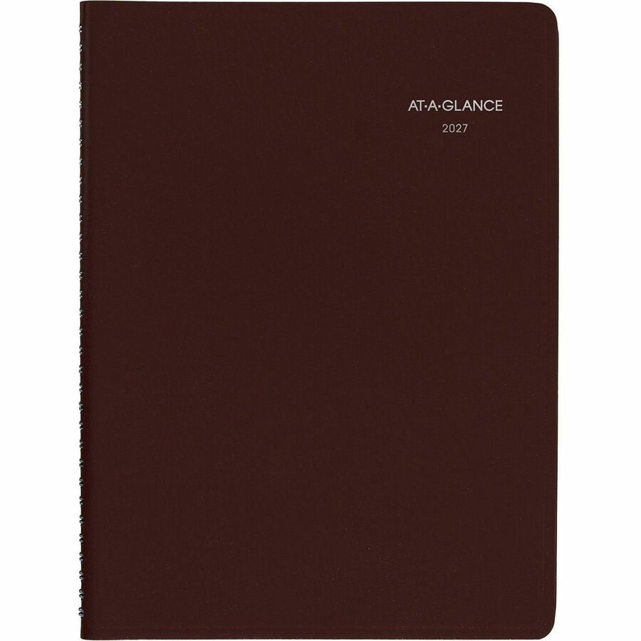 At-A-Glance DayMinder Appointment Book Planner, Large, Weekly, 12-Month, January 2026–December 2026, 8" x 11", Wire Bound, Burgundy Simulated Leather Cover, White Sheets, 1 Each