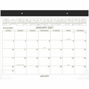 At-A-Glance 2-Color Desk Pad Calendar, Monthly, January 2026–December 2026, 21 3/4" x 17", White Sheets, Green/Brown Ink, Simulated Leather/Paper, 1 Each