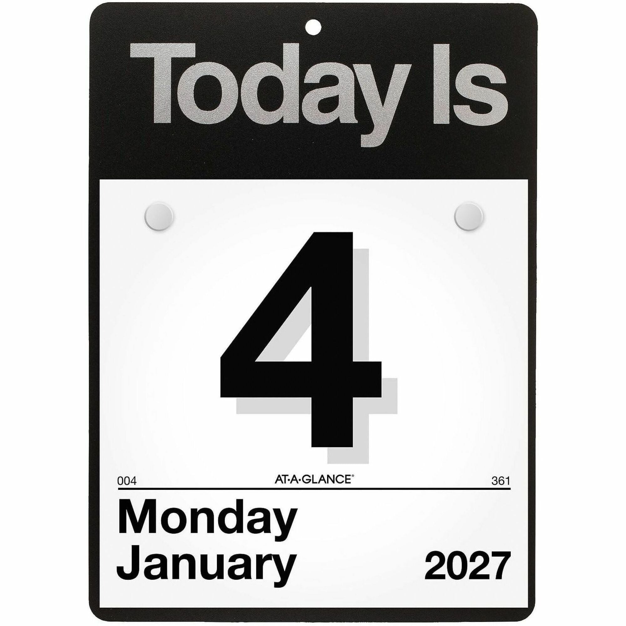 Small - Julian Dates - Daily - 12 Month - January 2026 to December 2026 - 1 Day Single Page Layout - 6" x 6" Sheet Size - White Sheet - White - Poly, Paper - Eyelet, Unruled Daily Block - 1 Each