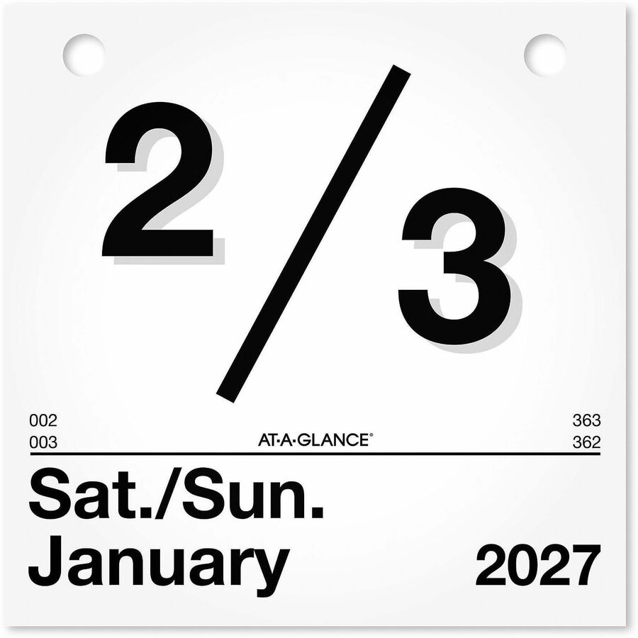 At-A-Glance "Today Is"Wall Calendar Refill - Julian Dates - Daily - 1 Year - January 2026 to December 2026 - 1 Day Single Page Layout - 6" x 6" Sheet Size - White - Paper - 1 Each