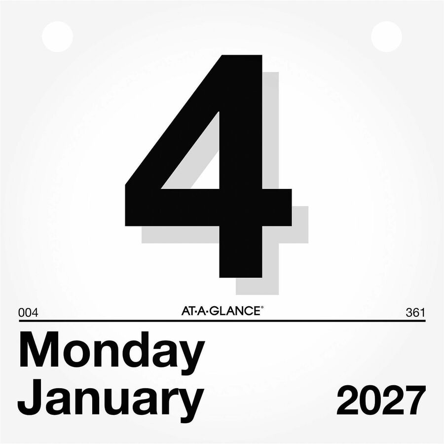 At-A-Glance "Today Is"Wall Calendar Refill - Julian Dates - Daily - 1 Year - January 2026 to December 2026 - 1 Day Single Page Layout - 6" x 6" Sheet Size - White - Paper - 1 Each