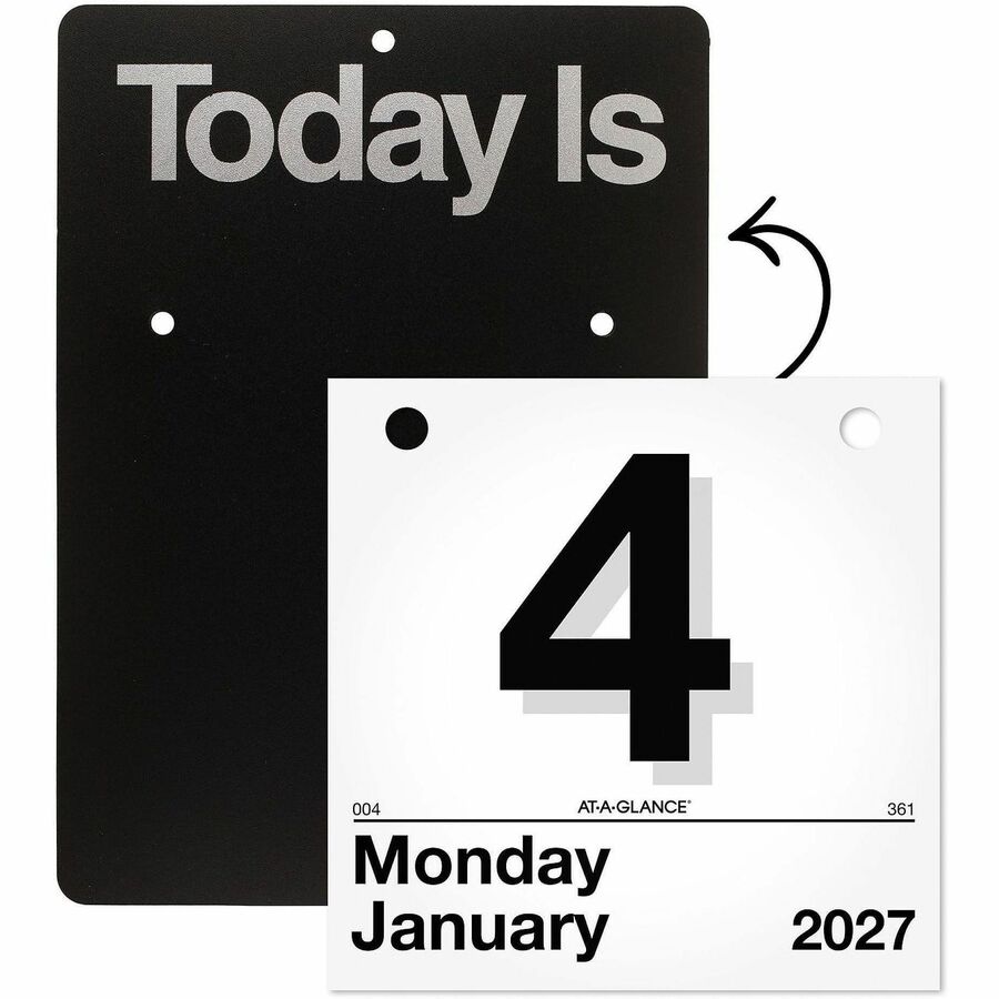 At-A-Glance "Today Is"Wall Calendar Refill - Julian Dates - Daily - 1 Year - January 2026 to December 2026 - 1 Day Single Page Layout - 6" x 6" Sheet Size - White - Paper - 1 Each