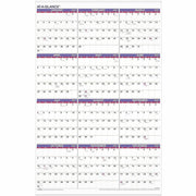 Extra Large - Julian Dates - Yearly - 12 Month - January 2026 to December 2026 - 1 Year Single Page Layout - 24" x 36" Sheet Size - White Sheet - 1" x 1.50" Block - Metal Bound - White - Paper - Eyelet, Unruled Daily Block, Bleed Resistant - 1 Each