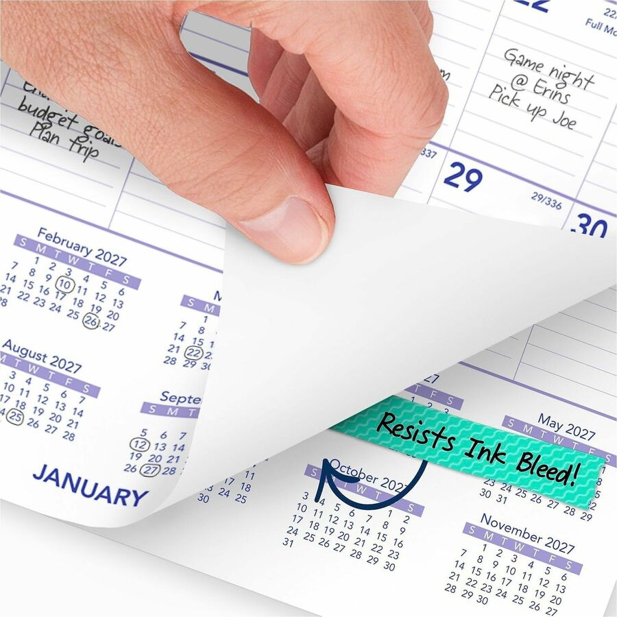 At-A-Glance Wall Calendar, Small, Monthly, January 2026–December 2026, 8" x 11", Wire Bound, White, 1 Each