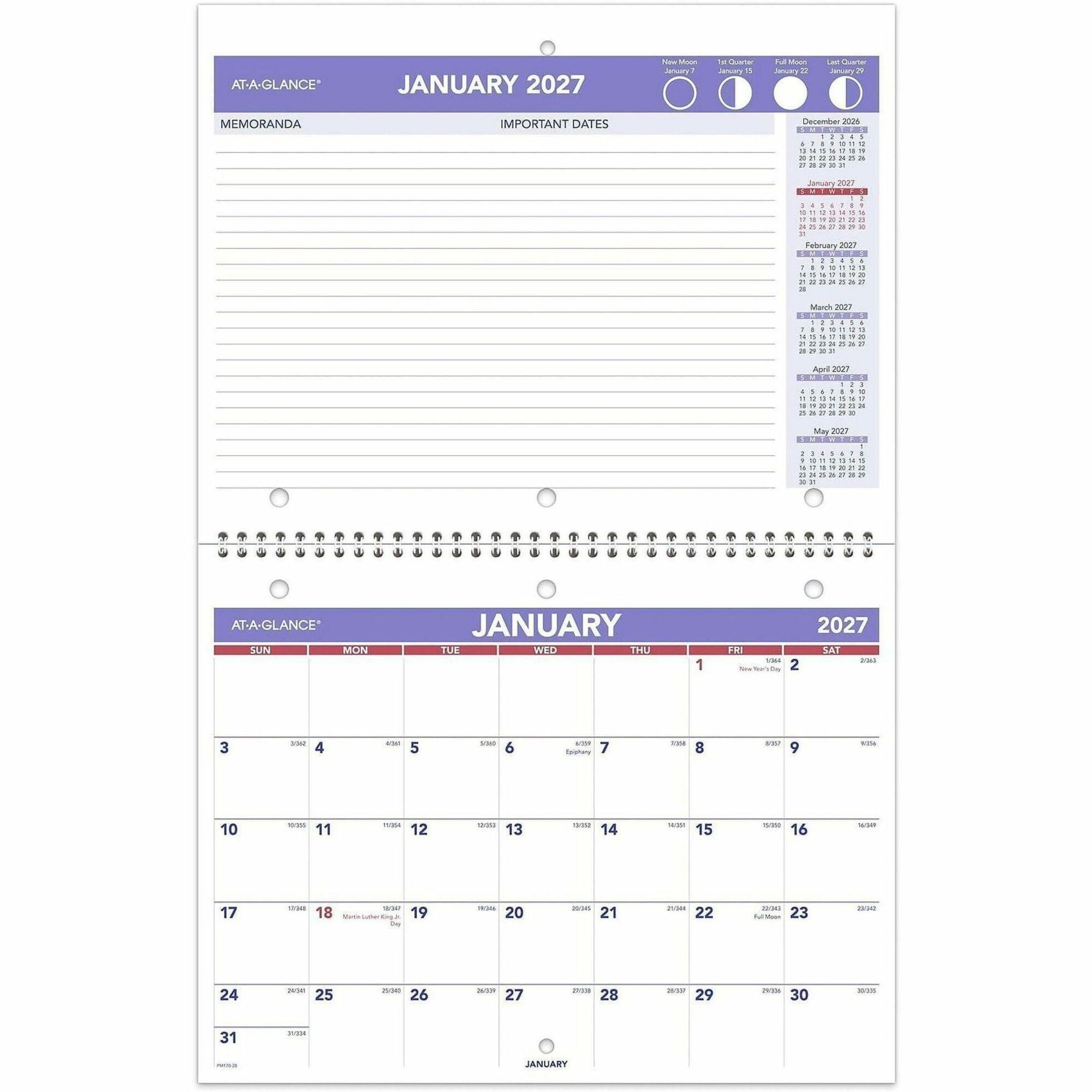 At-A-Glance Desk Wall Calendar
