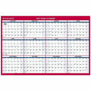 Large - Julian Dates - Yearly - 12 Month - January 2026 to December 2026 - 36" x 24" Sheet Size - White Sheet - 1.25" x 1.25" , 1.38" Block - Blue, White, Red - Paper - Reversible, Daily Block - 1 Each