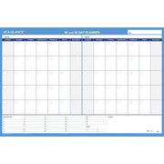 Monthly - 36" x 24" Sheet Size - Blue, Gray - Erasable, Laminated - 1 Each