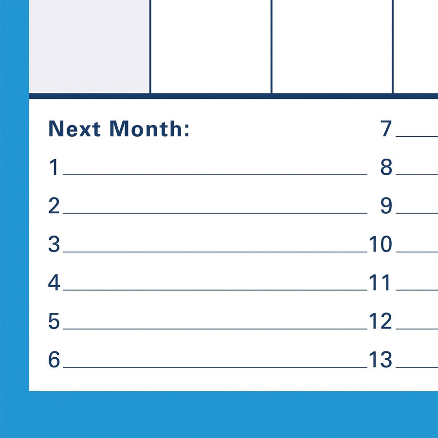 Monthly - 36" x 24" Sheet Size - Blue - Erasable, Laminated - 1 Each