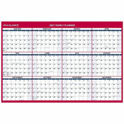Extra Large - Julian Dates - Yearly - 12 Month - January 2026 to December 2026 - 48" x 32" Sheet Size - White Sheet - 1.25" x 1.88" , 1.63" x 1.63" Block - Red - Laminate - Erasable, Reversible, Write on/Wipe off, Unruled Daily Block - 1 Each