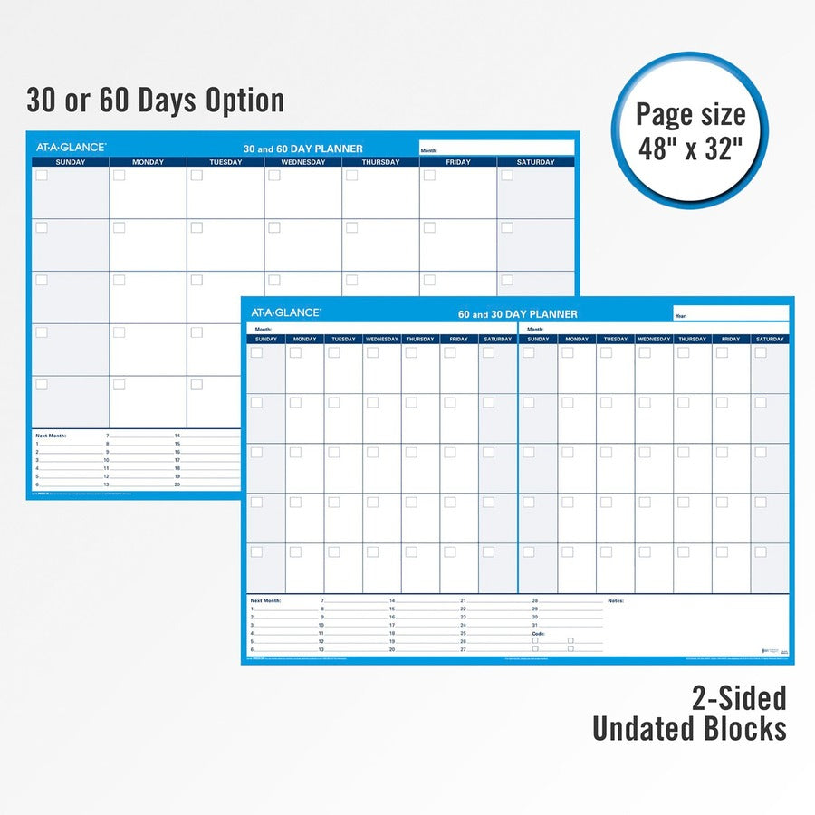 48" x 32" Sheet Size - Blue - Laminated, Erasable - 1 Each