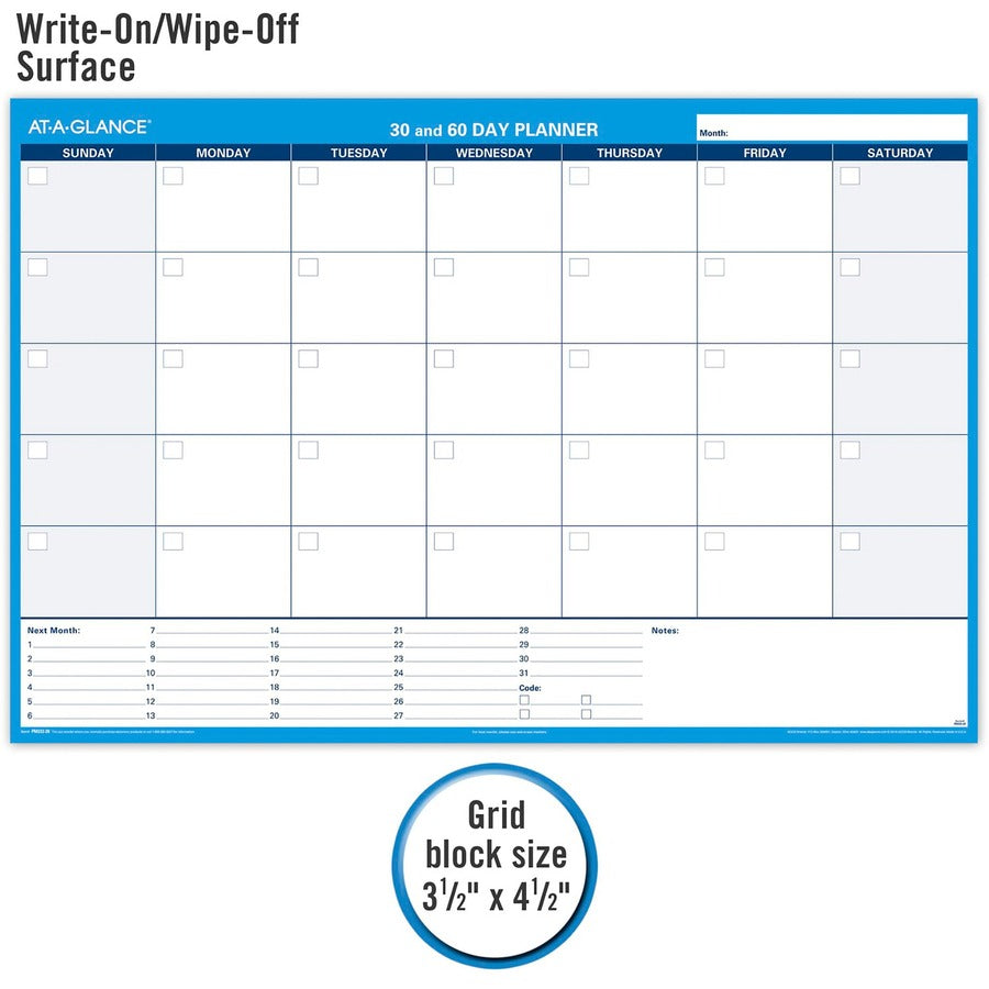 48" x 32" Sheet Size - Blue - Laminated, Erasable - 1 Each