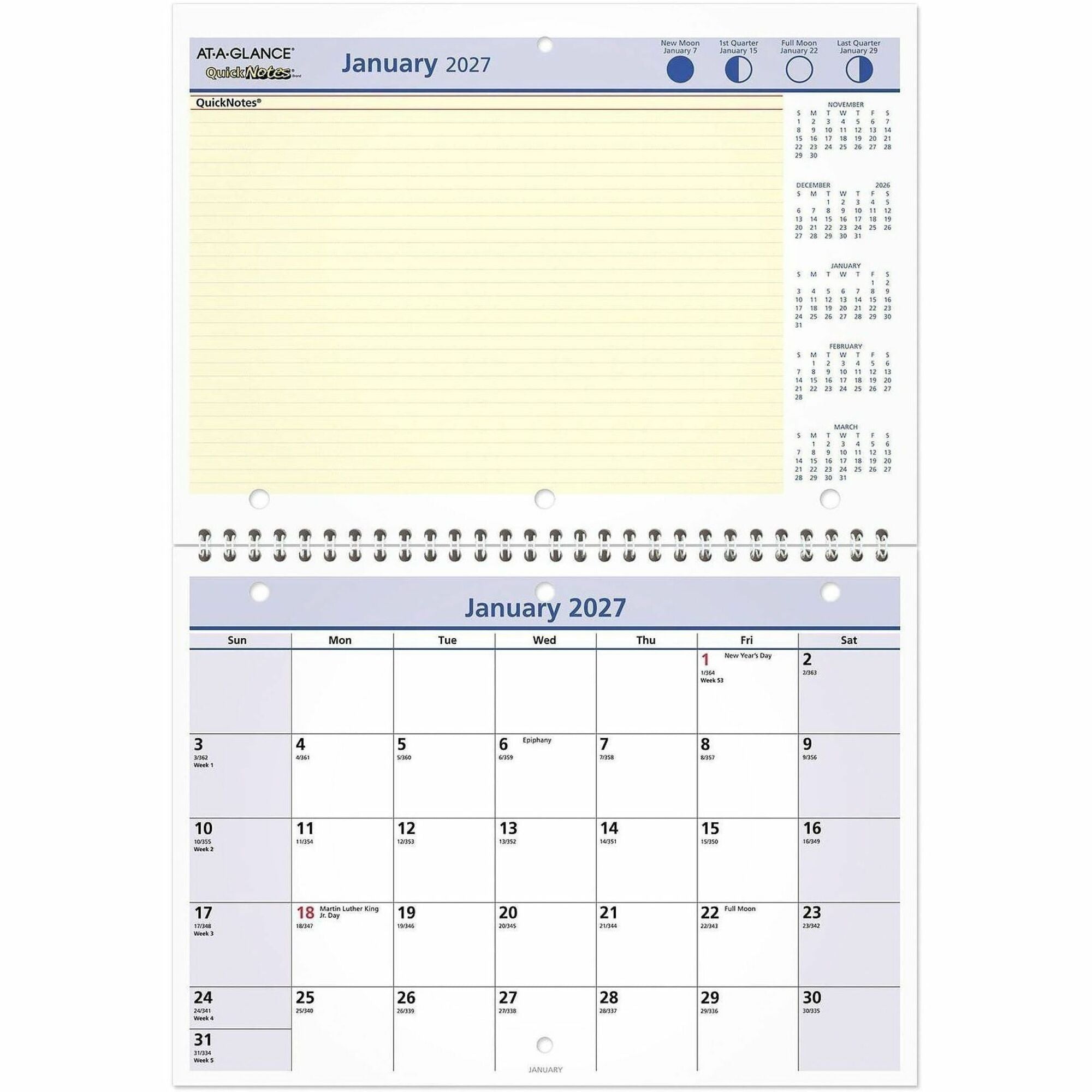 At-A-Glance QuickNotes Desk Wall Calendar
