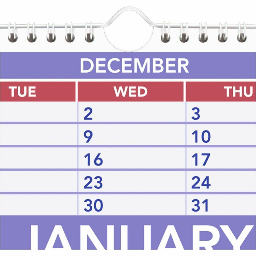 At-A-Glance 3-Month Wall Calendar, Large, Monthly, January 2026–December 2026, 15.5" x 22.75", White, Wire Bound, 3-Month Single Page Layout, 2" x 2.5" Blocks, 1 Each