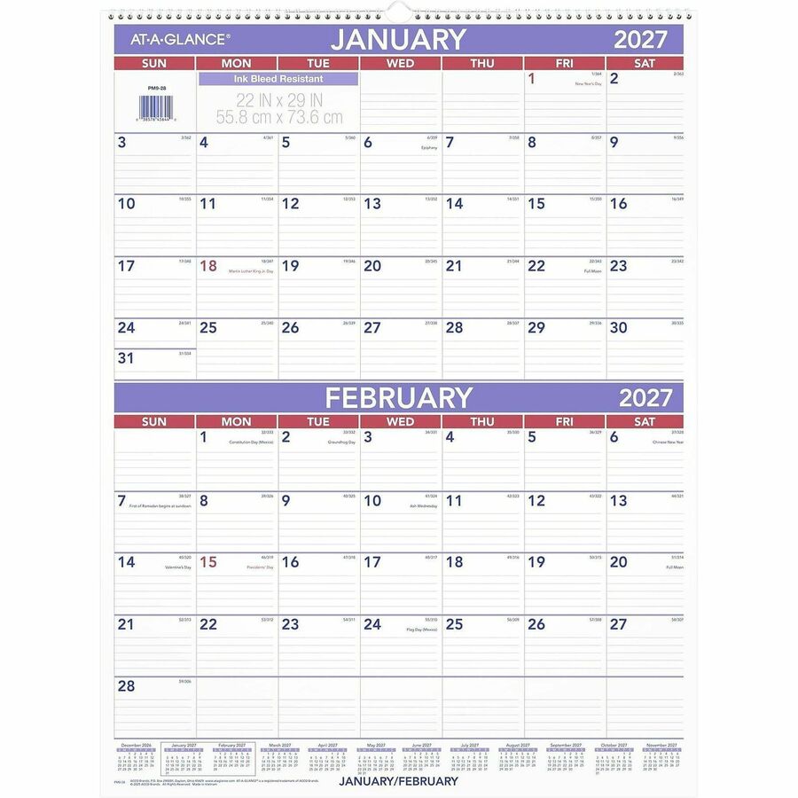 At-A-Glance 2-Month Wall Calendar