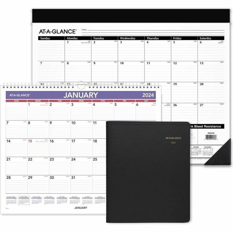 Medium - Julian Dates - Monthly - 12 Month - January 2026 to December 2026 - 1 Month Single Page Layout - 12" x 17" Sheet Size - White Sheet - 1.56" x 2.44" Block - Wire Bound - Blue, White - Laminate - Erasable, Laminated, Hanging Loop - 1 Each