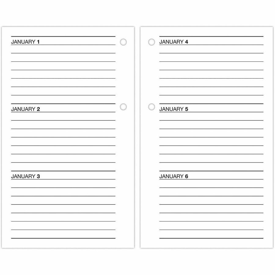 Standard - Julian Dates - Daily - 12 Month - January 2026 to December 2026 - 1 Day Double Page Layout - 3 1/2" x 6" Sheet Size - White Sheet - Desktop - White - Flexible, Reference Calendar - 1 Each