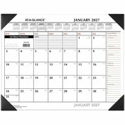 At-A-Glance 2-Color Desk Pad Calendar, Extra Large, 12-Month, January 2026–December 2026, 21 3/4" x 17", 1 Each, Black, Poly/Laminate, Erasable, Reversible, Julian Dates, Unruled Daily Blocks