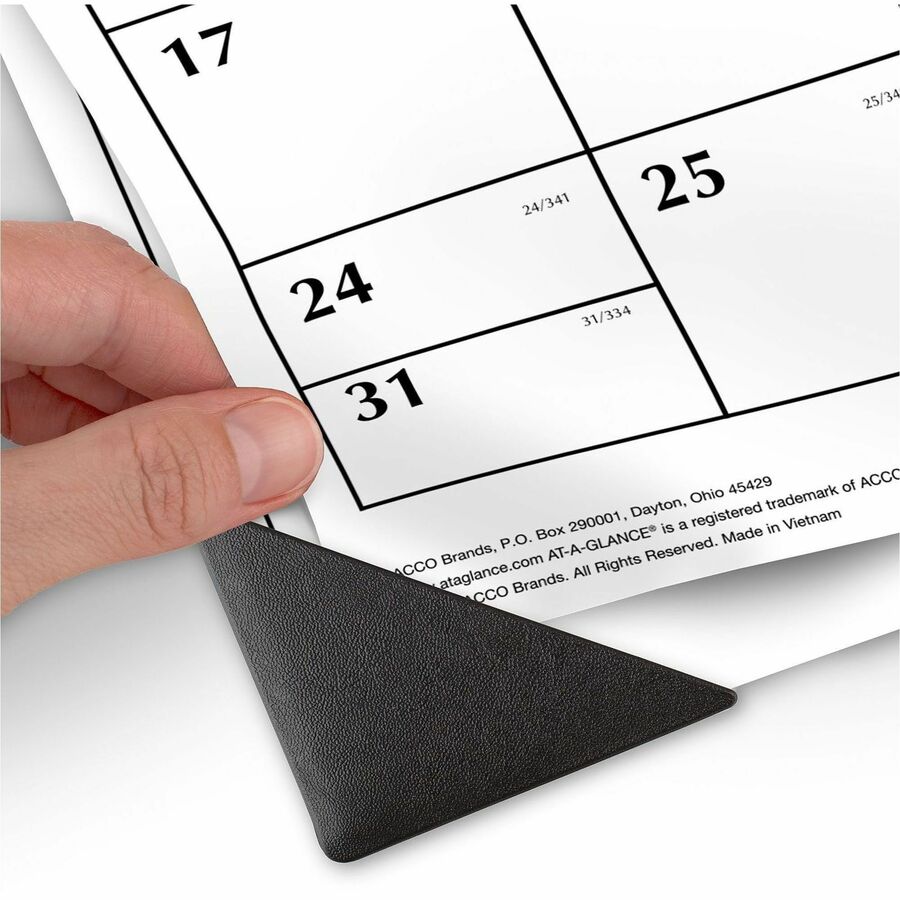 At-A-Glance 2-Color Desk Pad Calendar, Extra Large, 12-Month, January 2026–December 2026, 21 3/4" x 17", 1 Each, Black, Poly/Laminate, Erasable, Reversible, Julian Dates, Unruled Daily Blocks