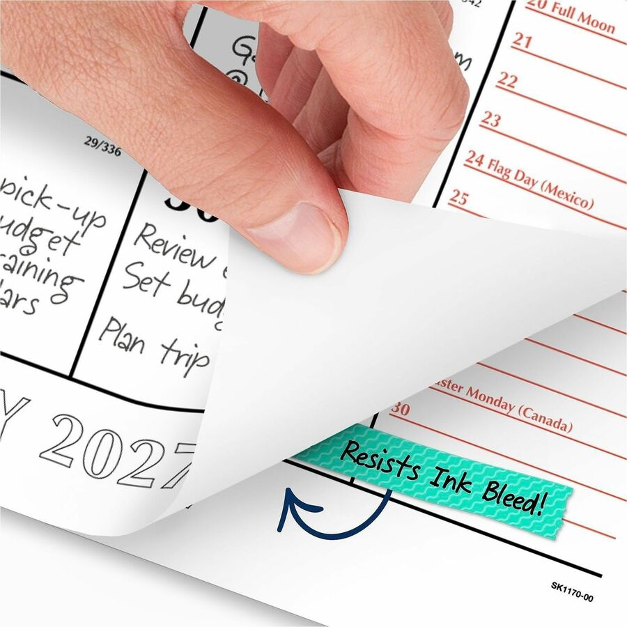 At-A-Glance 2-Color Desk Pad Calendar, Extra Large, 12-Month, January 2026–December 2026, 21 3/4" x 17", 1 Each, Black, Poly/Laminate, Erasable, Reversible, Julian Dates, Unruled Daily Blocks