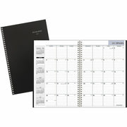 At-A-Glance DayMinderPlanner - Large - Julian Dates - Monthly - 14 Month - December 2025 to January 2027 - 1 Month Double Page Layout - 8" x 12" Sheet Size - White Sheet - Wire Bound - Black - Simulated Leather, Faux Leather - 1 Each