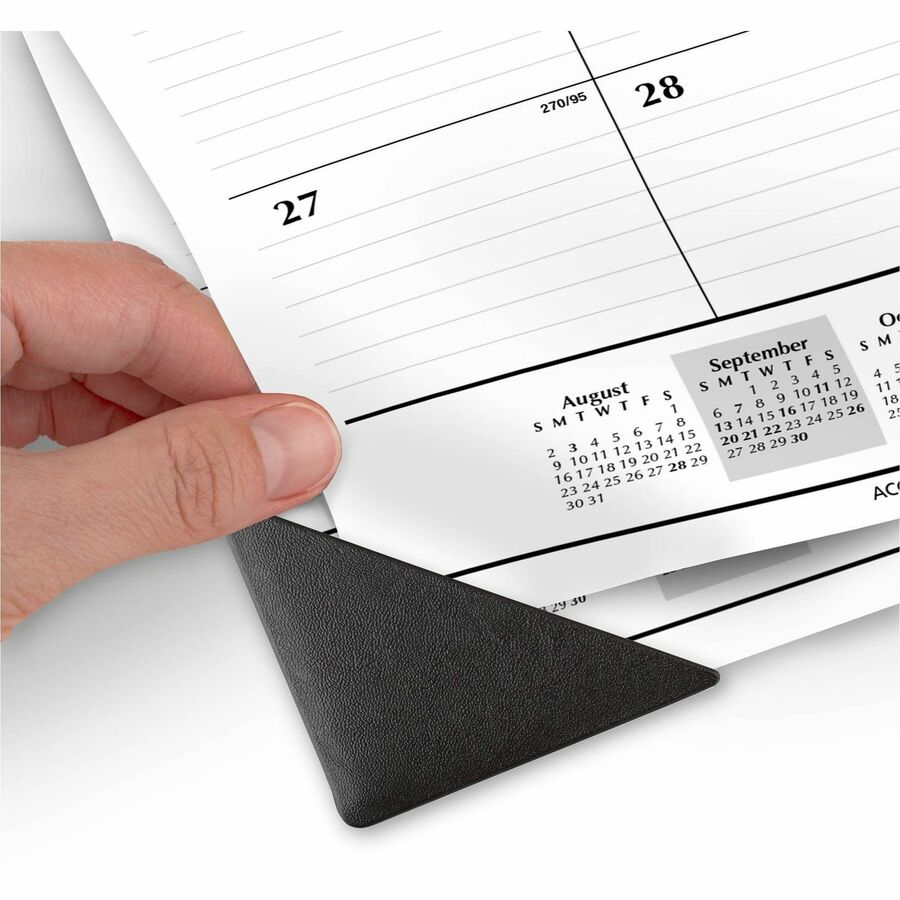 Academic - Julian Dates - Monthly - 16 Month - September 2025 to December 2026 - 1 Month Single Page Layout - 22" x 17" Sheet Size - White Sheet - 2.88" x 2.38" Block - Headband - Desk Pad - Poly, Paper - Black Cover - 17.1" Height x 21.8" Width - 1 Each