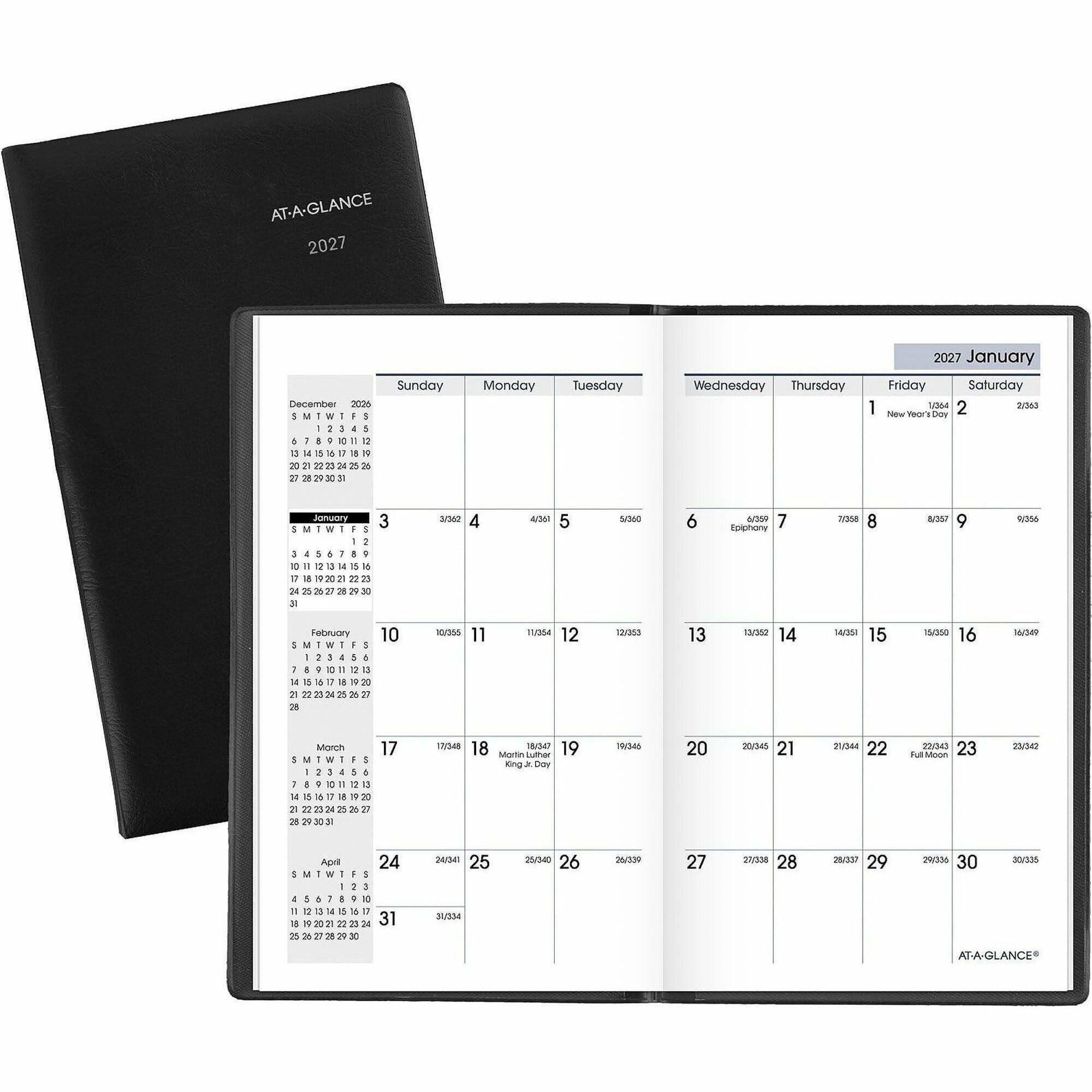 DayMinder Monthly Planner, Black, Pocket, 3 1/2" x 6"