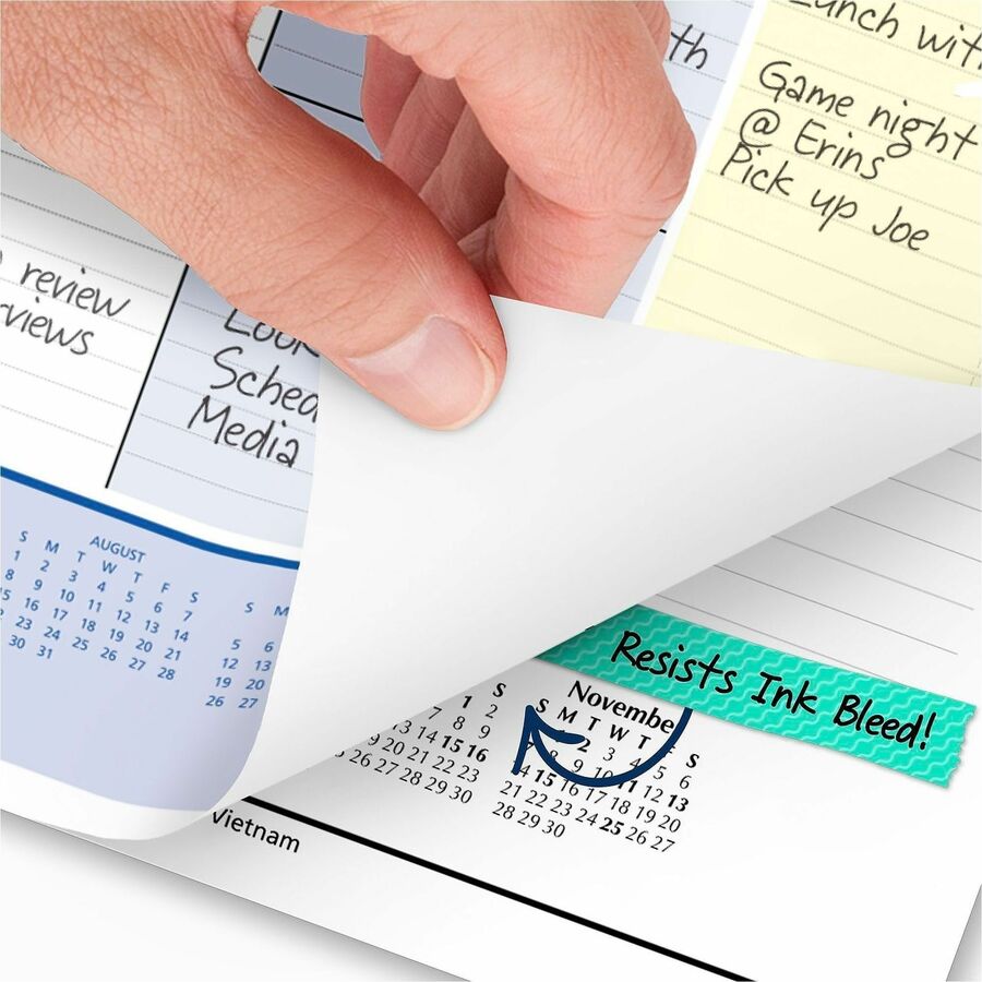 Standard - Julian Dates - Monthly - 13 Month - January 2026 to January 2027 - 1 Month Single Page Layout - 22" x 17" Sheet Size - White Sheet - 2.50" x 2.50" Block - Headband - Desktop - Blue, Yellow, White - Poly, Paper - 1 Each