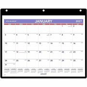 Small - Julian Dates - Monthly - 12 Month - January 2026 to December 2026 - 1 Month Single Page Layout - 11" x 8" Sheet Size - White Sheet - Desktop - Wall Mount - Blue, White, Purple - Poly, Paper - Holder, Unruled Daily Block - 1 Each