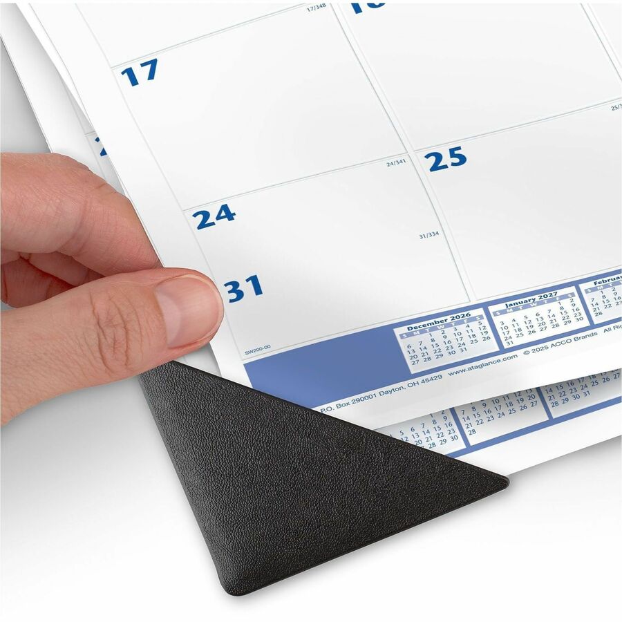 At-A-Glance Desk Pad Calendar - Standard - Julian Dates - Monthly - 12 Month - January 2026 to December 2026 - 1 Month Single Page Layout - 21 3/4" x 17" Sheet Size - White Sheet - Headband - Desk Pad - Blue, Gray, White - Poly, Paper - 1 Each