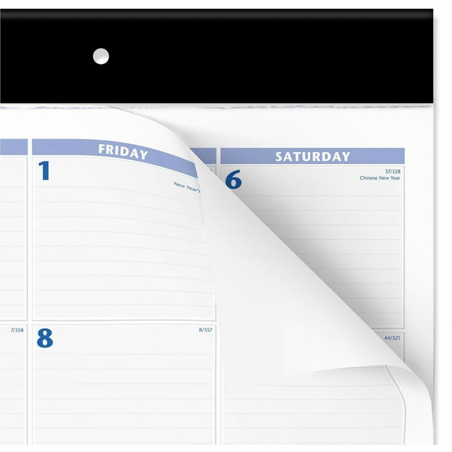 At-A-Glance Desk Pad Calendar, Large, Monthly, January 2026–December 2026, 19" x 24", 1 Each, Blue/Gray/White, Poly/Paper