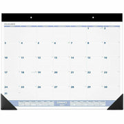 At-A-Glance Desk Pad Calendar, Large, Monthly, January 2026–December 2026, 19" x 24", 1 Each, Blue/Gray/White, Poly/Paper