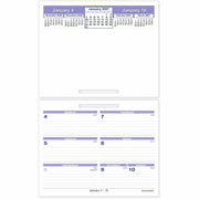 Small - Julian Dates - Weekly - 12 Month - January 2026 to December 2026 - 1 Week Double Page Layout - 6" x 7" Sheet Size - White Sheet - Desk - White, Blue - Paper - 1 Each