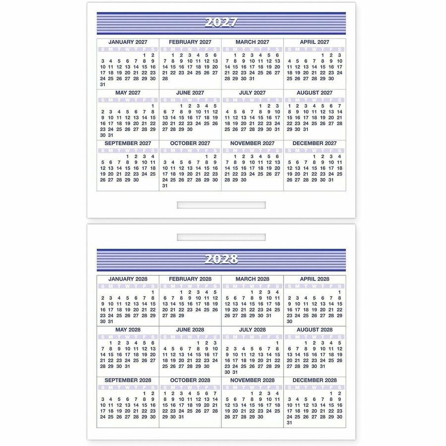 Small - Julian Dates - Weekly - 12 Month - January 2026 to December 2026 - 1 Week Double Page Layout - 6" x 7" Sheet Size - White Sheet - Desk - White, Blue - Paper - 1 Each