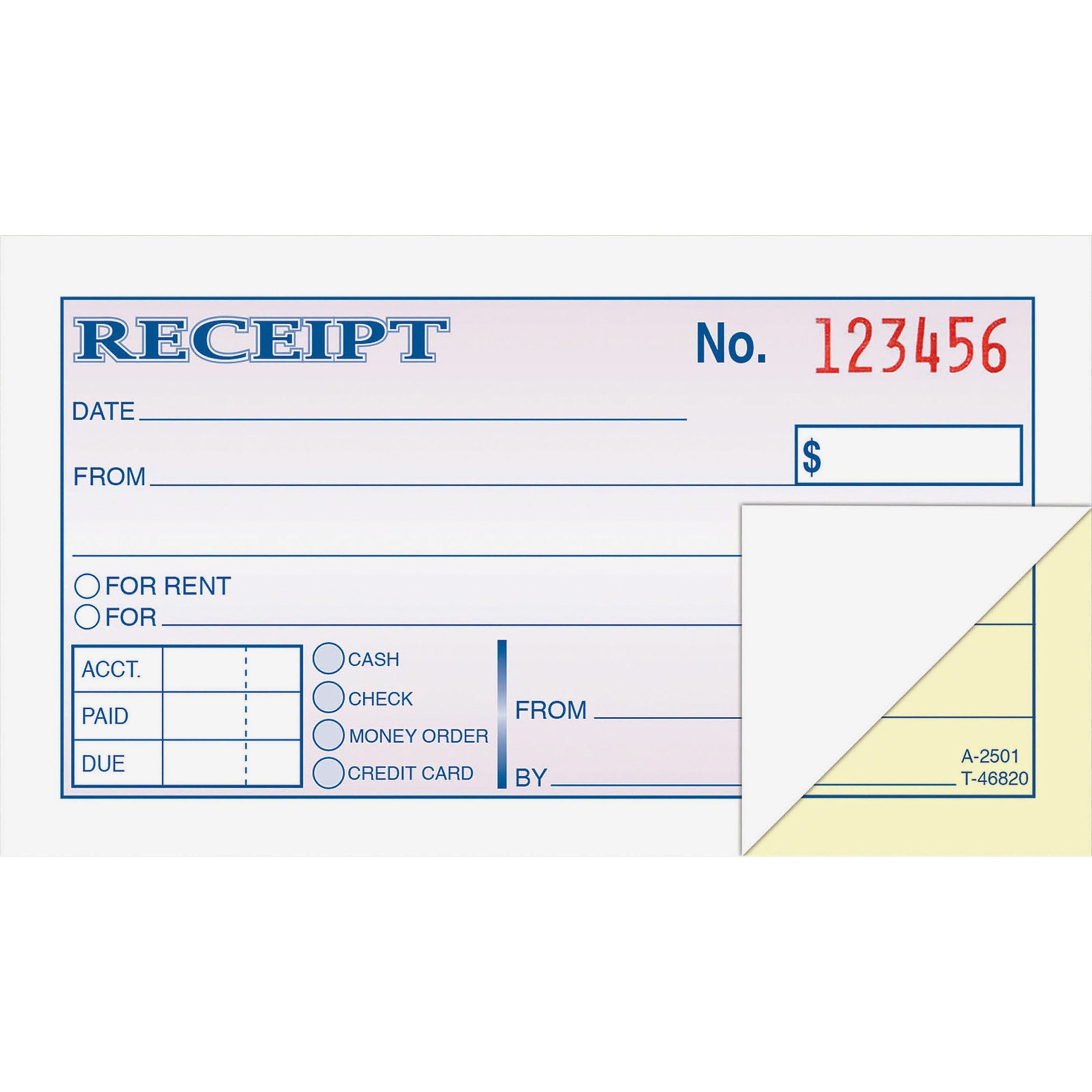50 Sheet(s) - Tape Bound - 2 Part - 2.75" x 5.37" Form Size - White - Assorted Sheet(s) - 1 Each