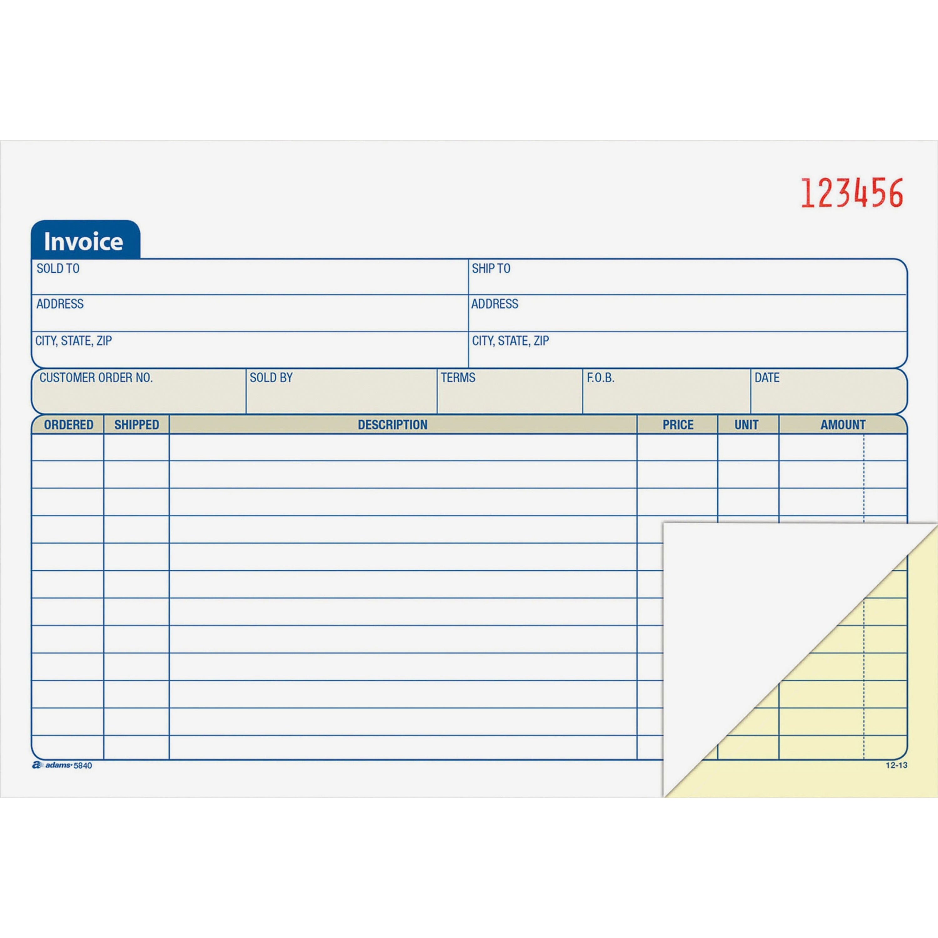 Tape Bound - 2 Part - Carbonless Copy - 7.93" x 5.56" Sheet Size - 2 x Holes - White, Canary - Assorted Sheet(s) - 1 Each