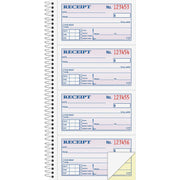 Adams Spiral 2-part Money/Rent Receipt Book - 200 Sheet(s) - Spiral Bound - 2 Part - 11" x 5.25" Form Size - White, Canary - Assorted Sheet(s) - 1 Each