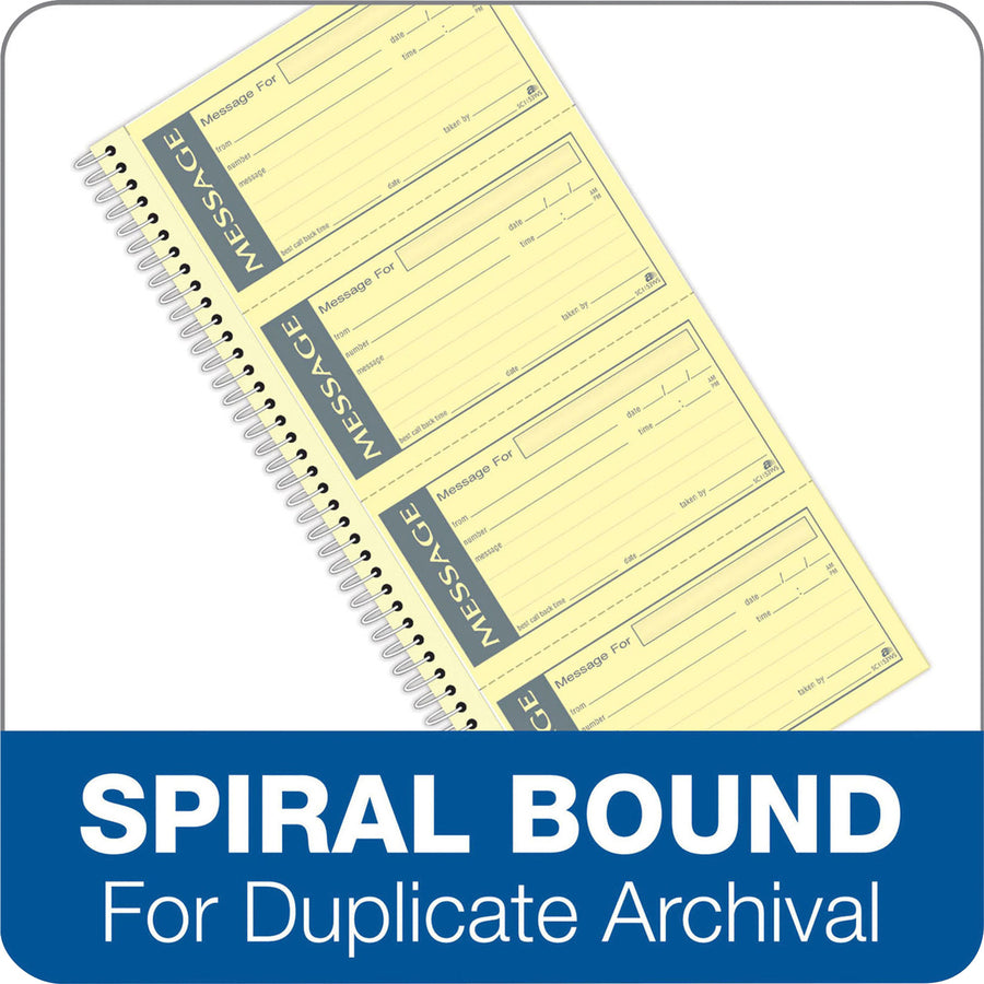 200 Sheet(s) - Spiral Bound - 2 Part - Carbonless Copy - 5.25" x 11" Sheet Size - Assorted Sheet(s) - 1 Each