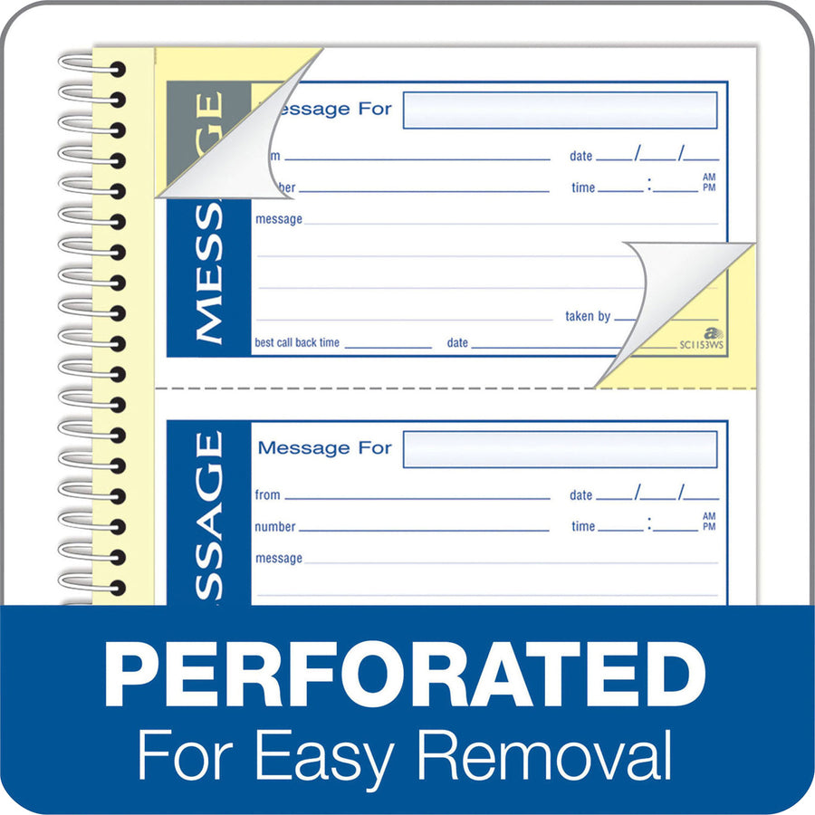 200 Sheet(s) - Spiral Bound - 2 Part - Carbonless Copy - 5.25" x 11" Sheet Size - Assorted Sheet(s) - 1 Each