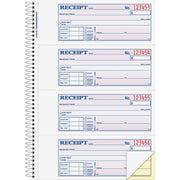 Adams Spiral 2-part Money/Rent Receipt Book - 200 Sheet(s) - Spiral Bound - 2 Part - 2.75" x 7.62" Form Size - White, Canary - Assorted Sheet(s) - 1 Each