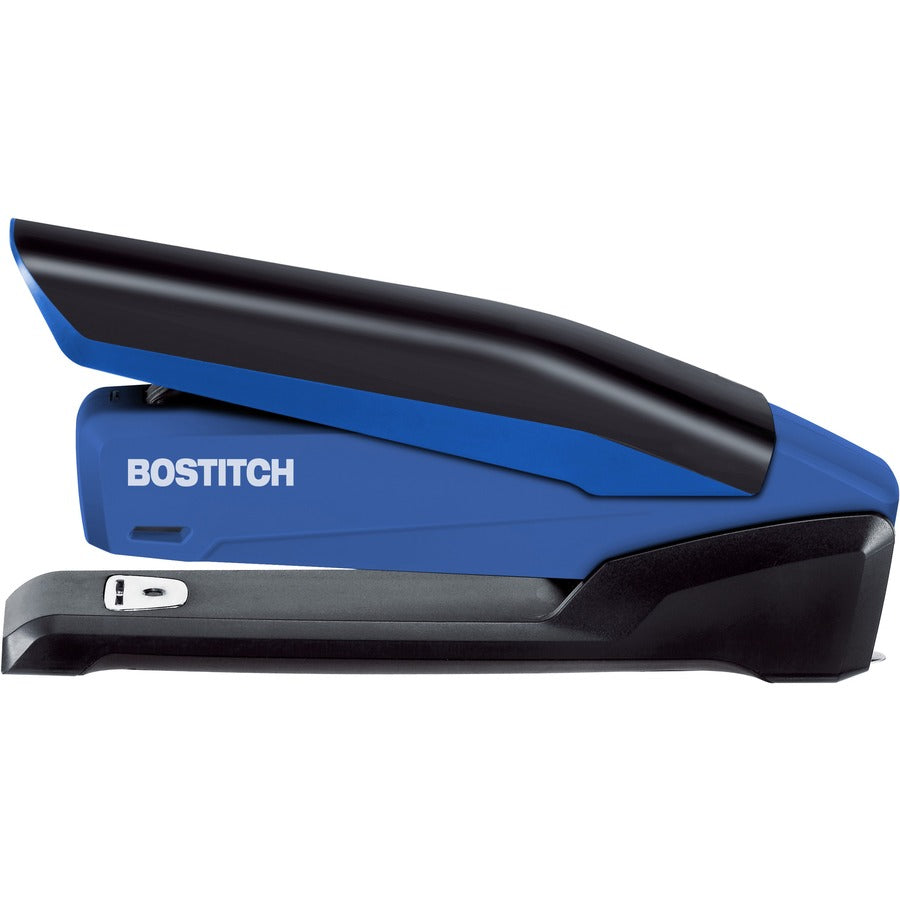 Bostitch InPower Spring-Powered Antimicrobial Desktop Stapler - Staples Upto 20 Sheet - Holds Upto 210 Staple - Full Strip - 4.50" Throat Depth - Blue - Rubber - 1 Each