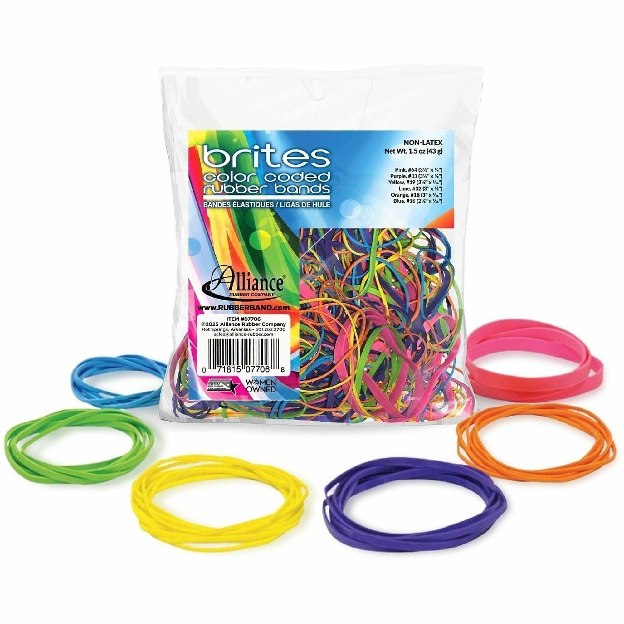 Size: #16, #18, #19, #32, #33, #64 - Reusable, Elastic, Stretchable, Latex-free, Freezer Safe, Microwave Safe, Durable - Pink, Blue, Orange, Lime, Purple, Yellow - 1 Box