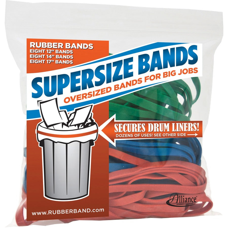 Size: Large, Large, Large - 17" Length x 250 mil Thickness - Heavy Duty, Environmentally Friendly, Reusable, Elastic, Stretchable, Strong - Latex - Assorted - 24 / Pack