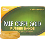Alliance Rubber Pale Crepe Gold Rubber Bands - Size: #64 - 3.5" Length x 0.3" Width - Stretchable, Durable, Reusable - Golden Crepe - 1 Box