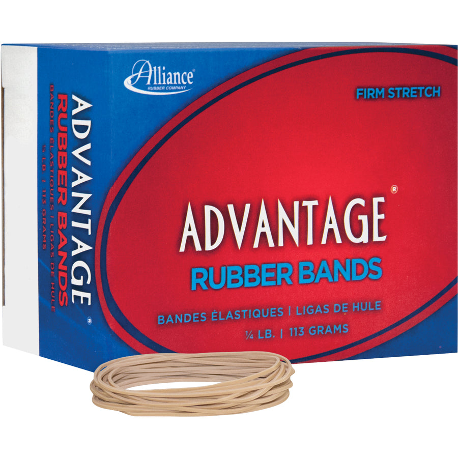 Alliance Rubber Advantage Rubber Bands - Size: #19 - 3.5" Length x 0.1" Width - Stretchable, Elastic - Natural Crepe - 1 Box