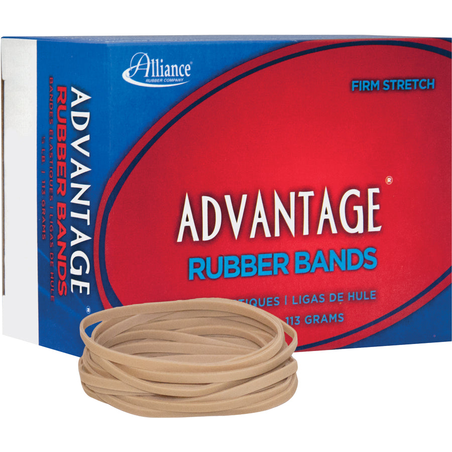 Alliance Rubber Advantage Rubber Bands - Size: #33 - 3.5" Length x 0.1" Width - Stretchable, Elastic - Natural Crepe - 1 Box