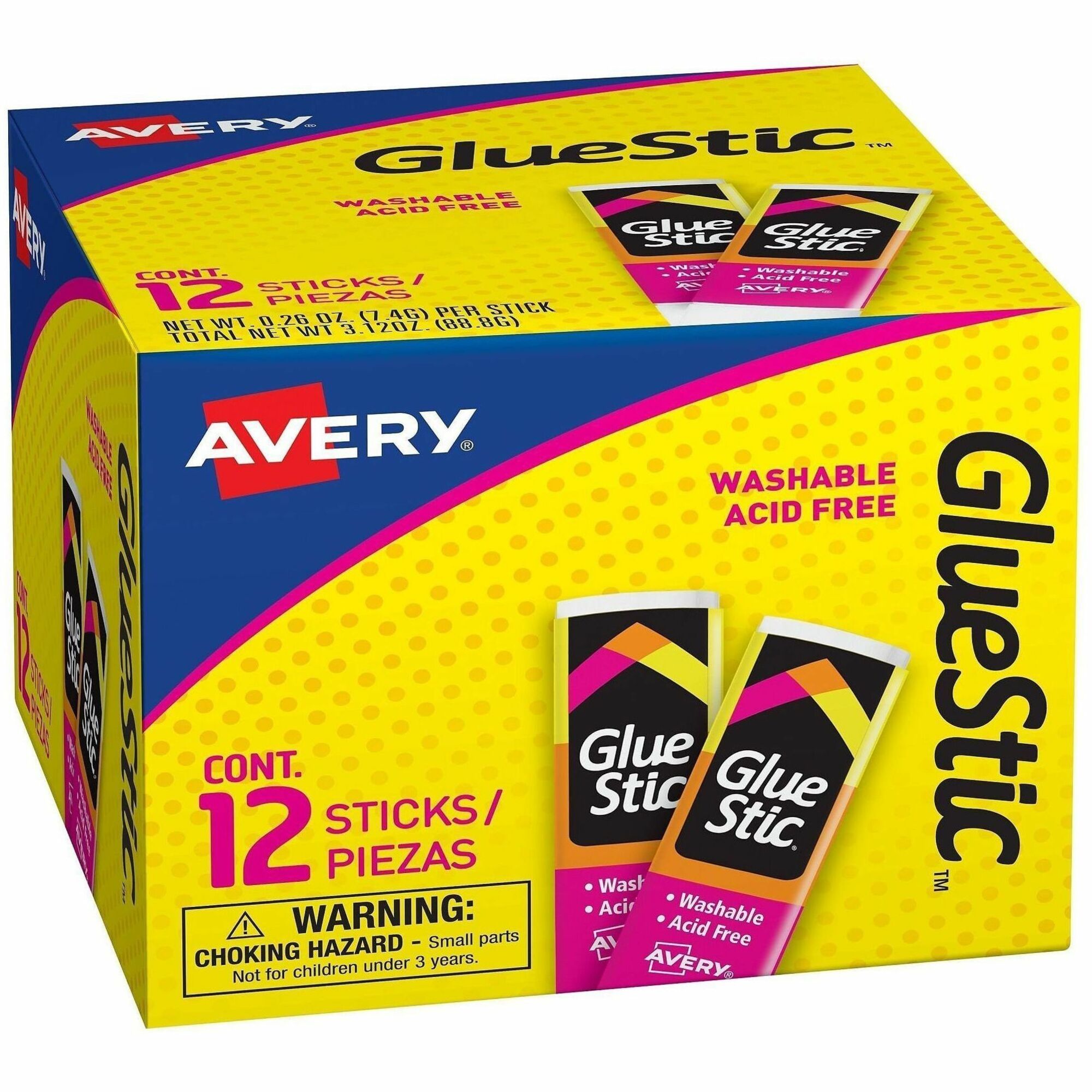 Avery&reg; Permanent Glue Stic - 0.26 oz - White - 1 Each