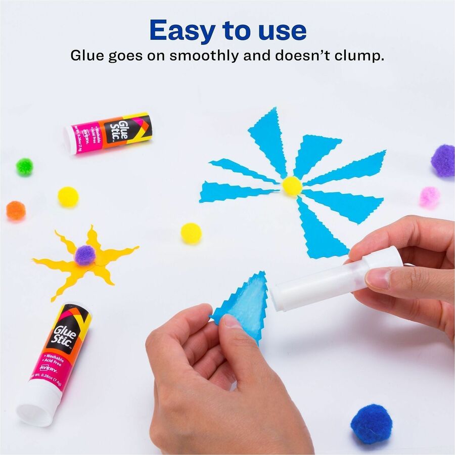 Avery&reg; Permanent Glue Stic - 0.26 oz - White - 1 Each