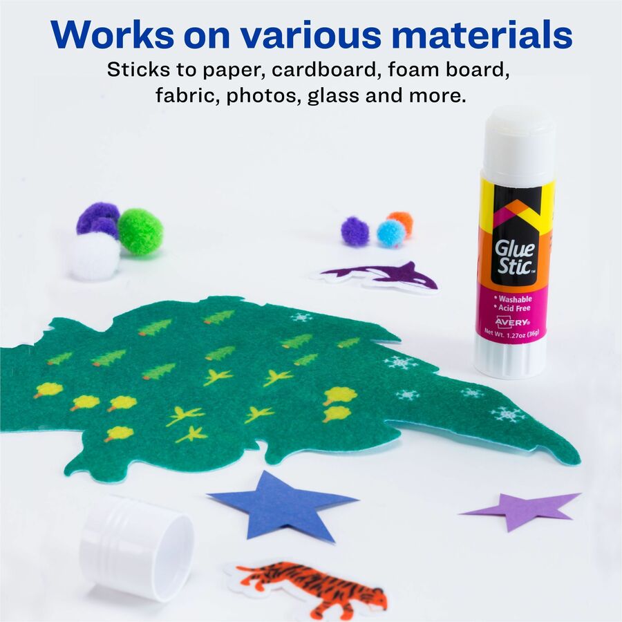 Avery&reg; Permanent Glue Stic - 1.27 oz - White - 1 Each