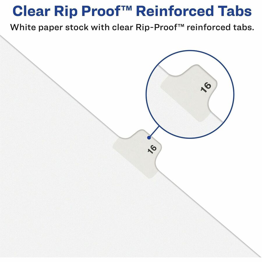 Avery Individual Legal Exhibit Divider, Avery Style, Digit 18, 1 Printed Tab, Letter Size, White, 1 Tab per Set, 1 Pack, 20% Recycled, Reinforced Rip Proof Tab, Unpunched